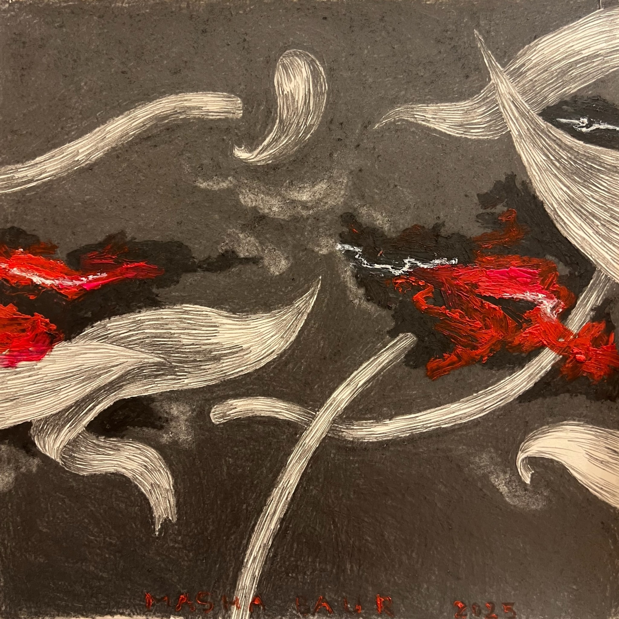 Whirl II, pencil and oil stick on paper
