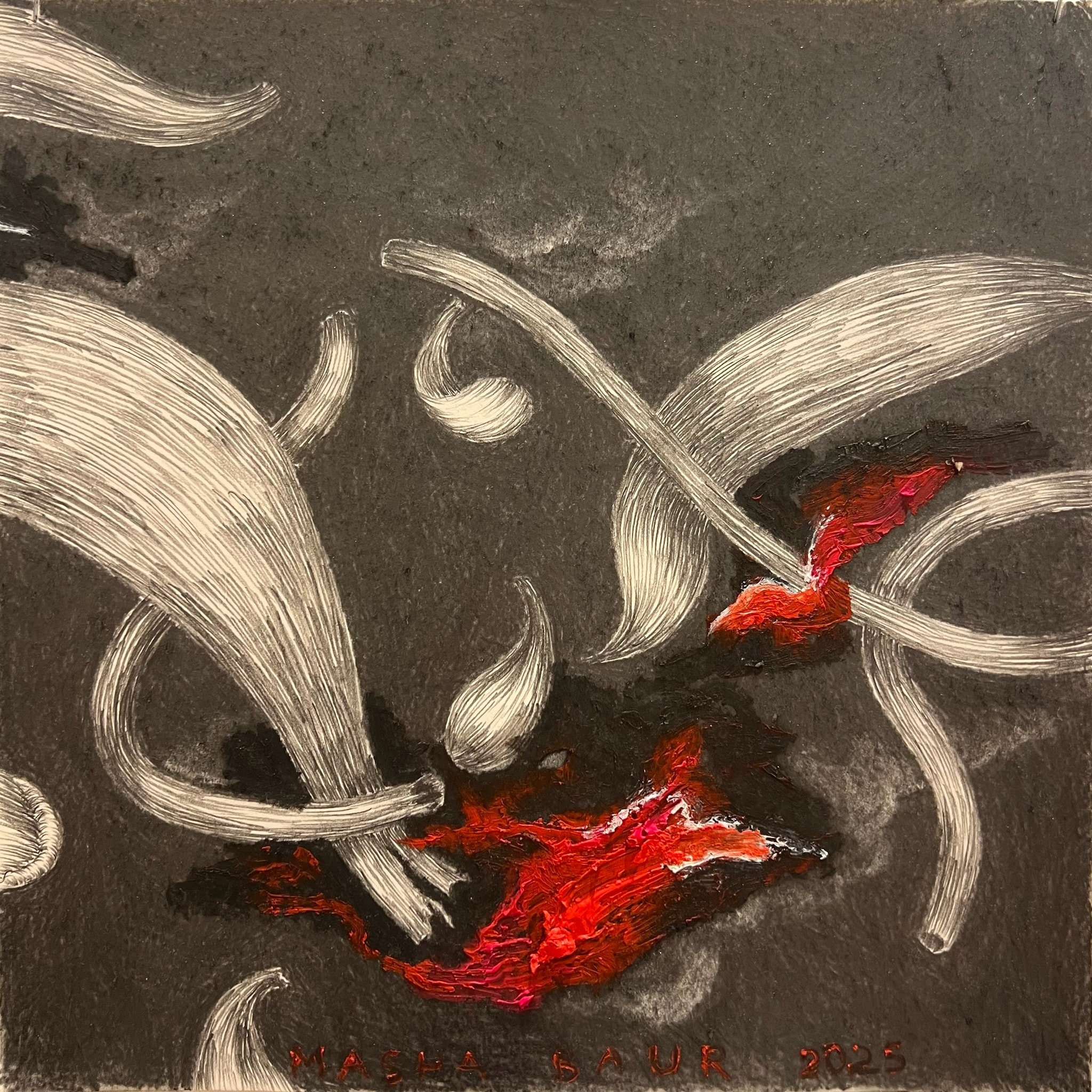 Whirl III, pencil and oil stick on paper